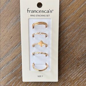Francesca's Collections Gold Tone Five-Piece Ring Stack